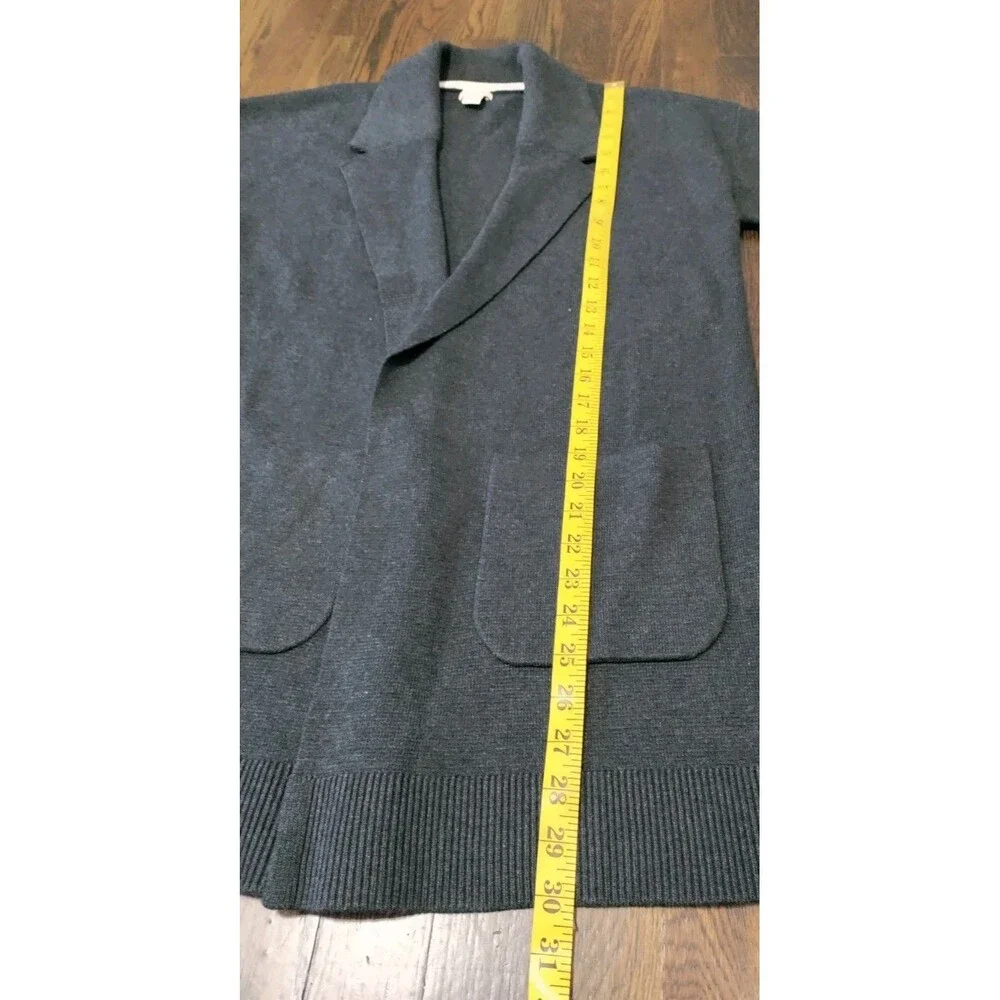 L.L. Bean Cardigan Sweater Women's M Gray Long Open Front Cotton Cashmere EUC